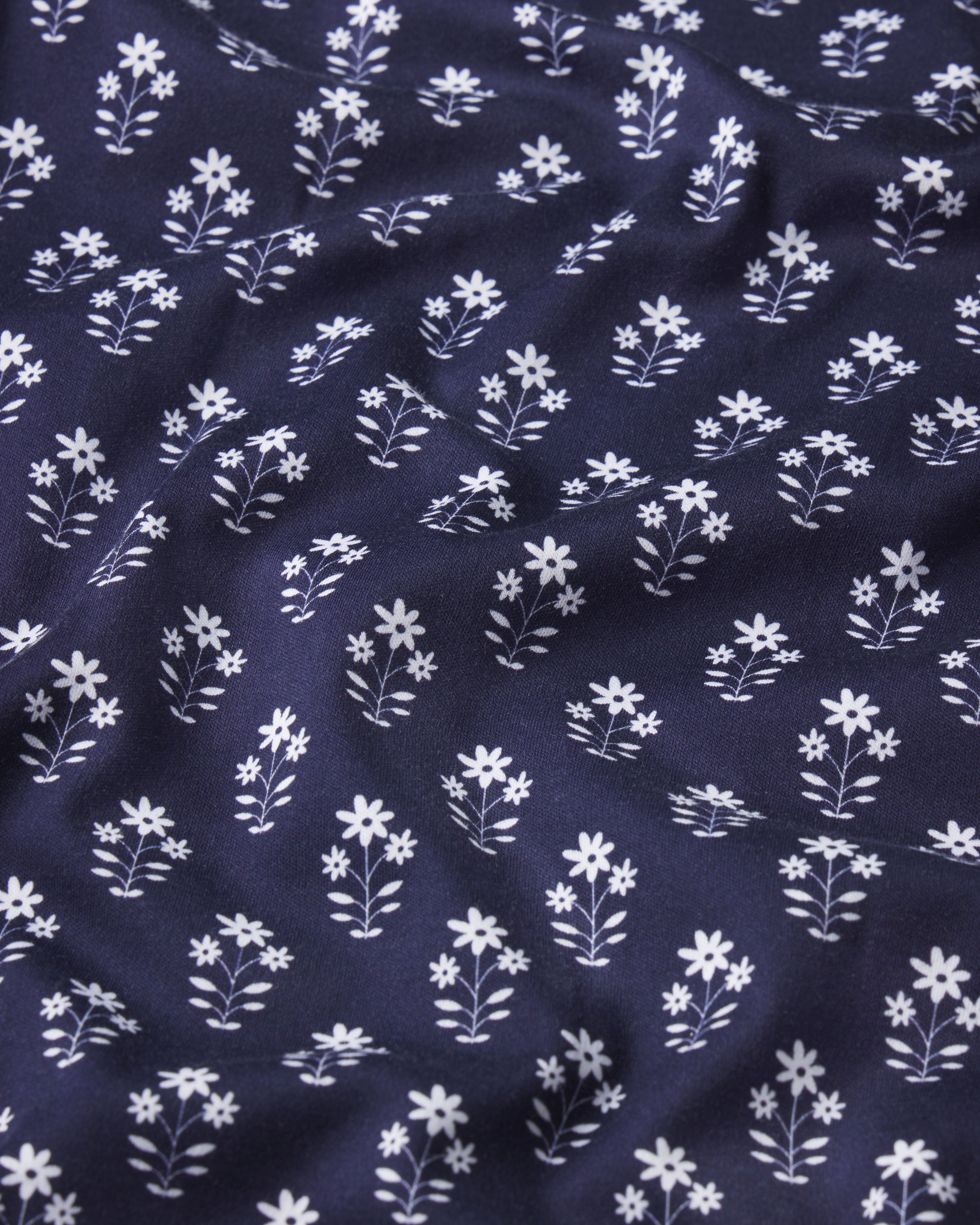 Pima Short-Long Set in English Navy Posy