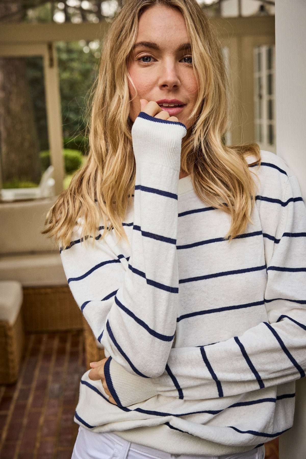 Evaline Sweater in English Navy Fisherman