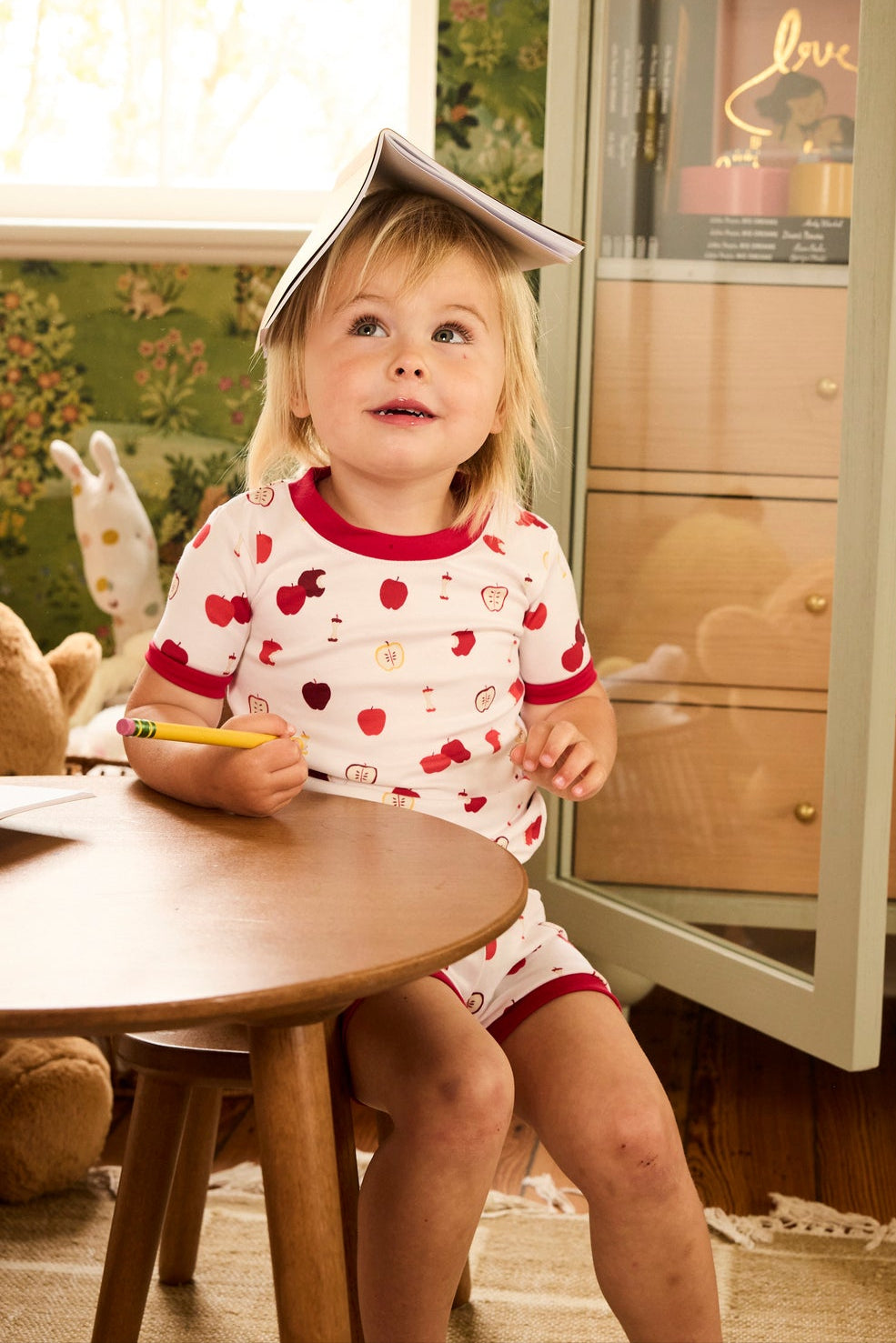 Kids Shorts Set in Apple Orchard