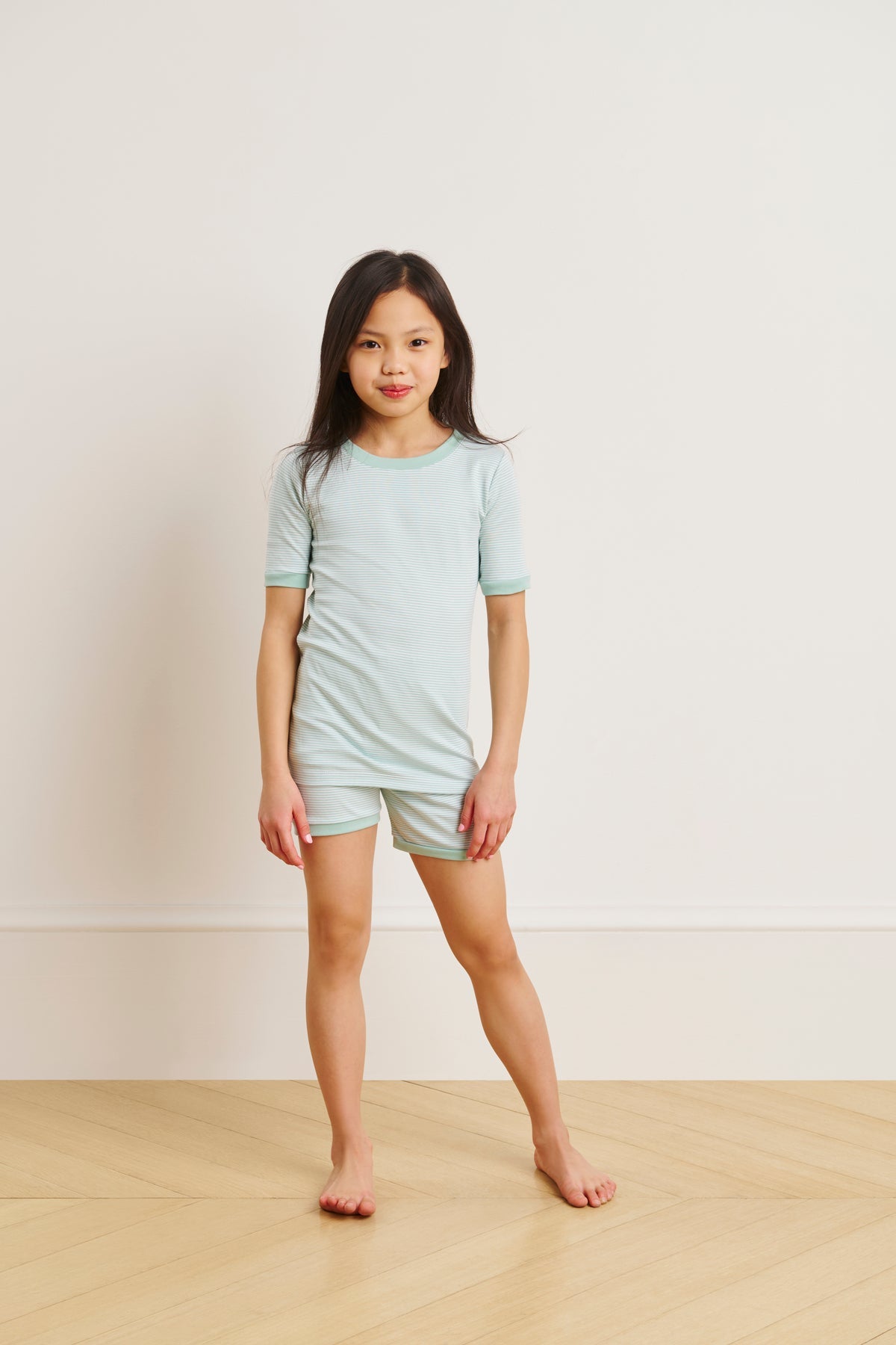 Kids Shorts Set in Parisian Green