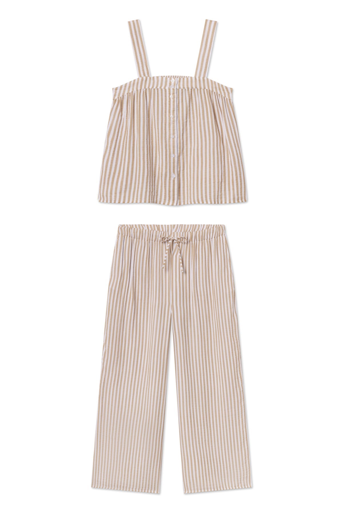Hamptons Pants Set in Sandstone Awning Stripe