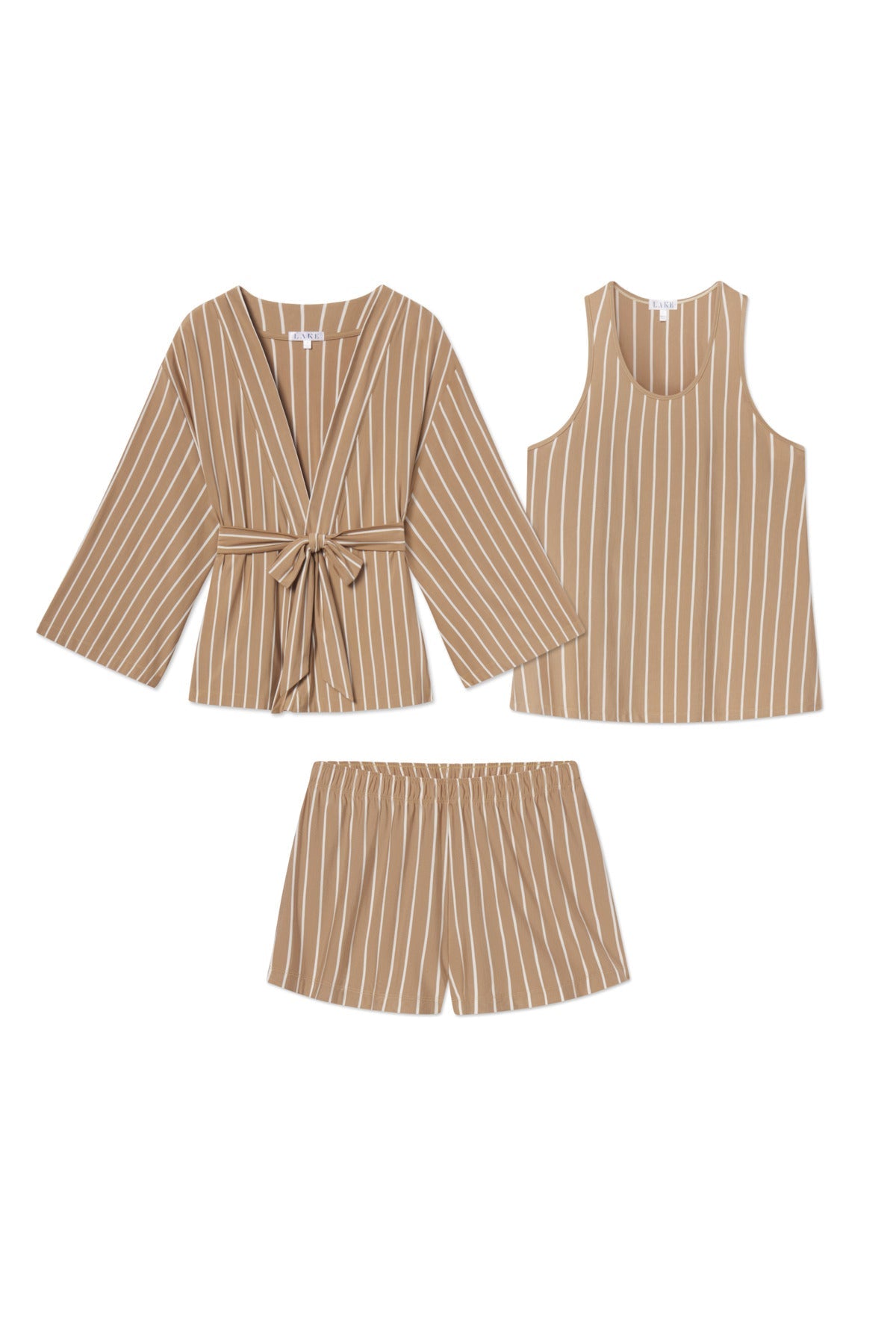 DreamModal Kimono Shorts Bundle in Sandstone Vertical Stripe