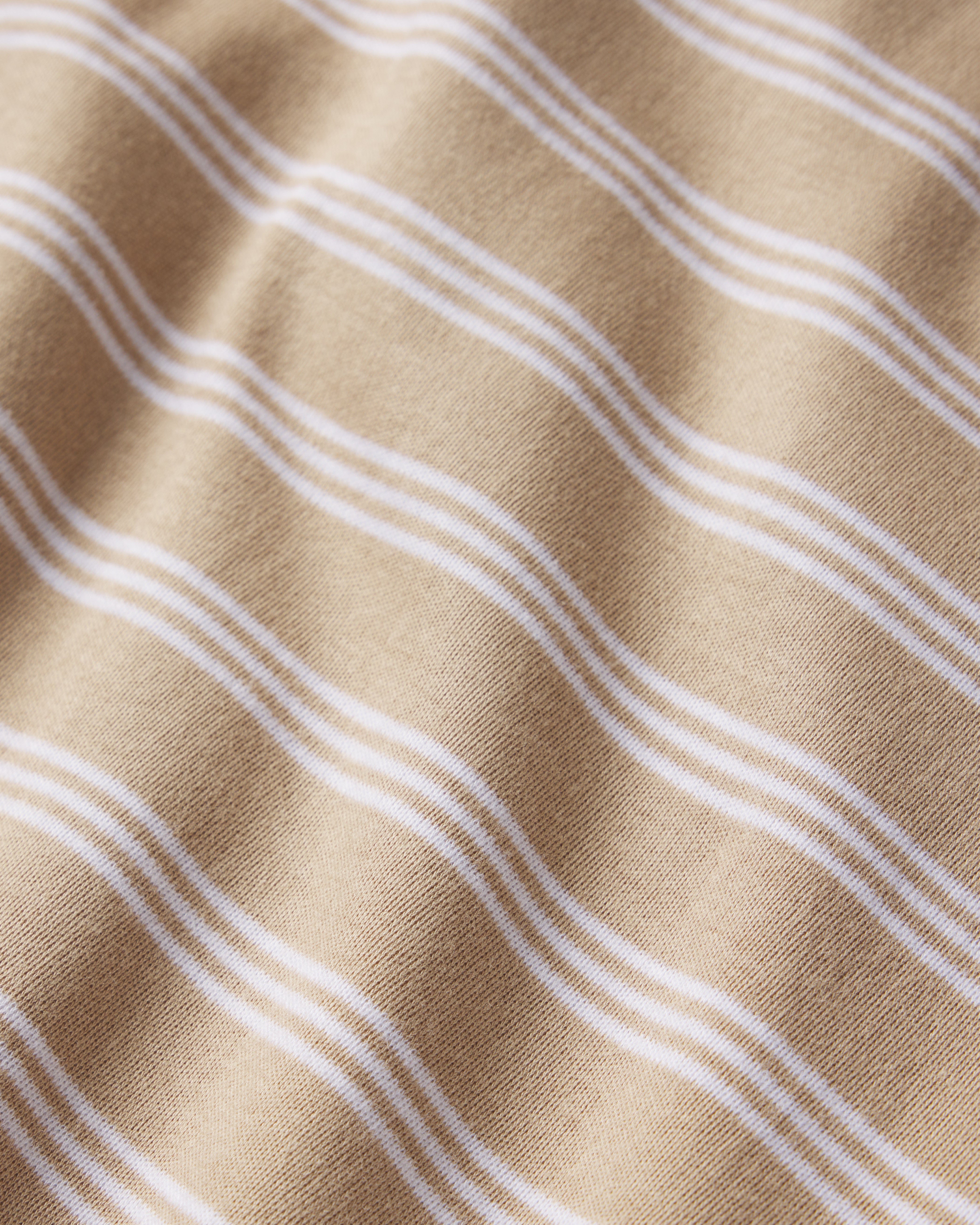 Pima Crew Wide Leg Pajama Set in Sandstone Mixed Stripe