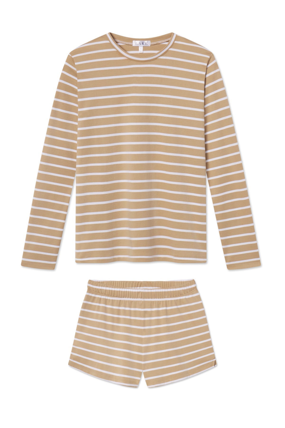 Pima Crew Long-Short Set in Sandstone Anchor Stripe