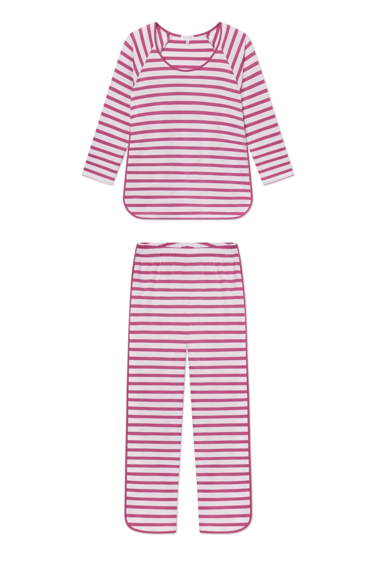 Pima Long-Long Set in Camellia Stripe