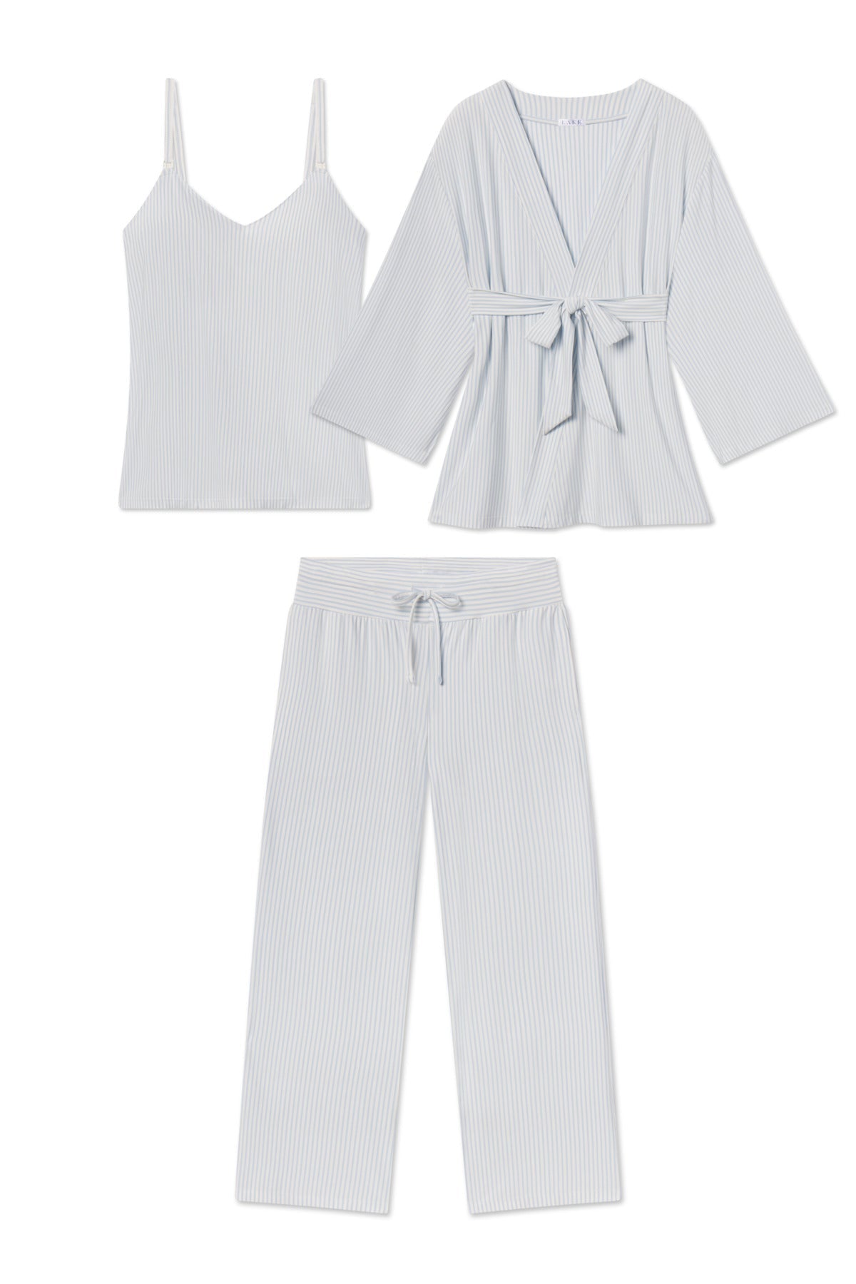 Maternity DreamModal Kimono Three-Piece Set in Fog