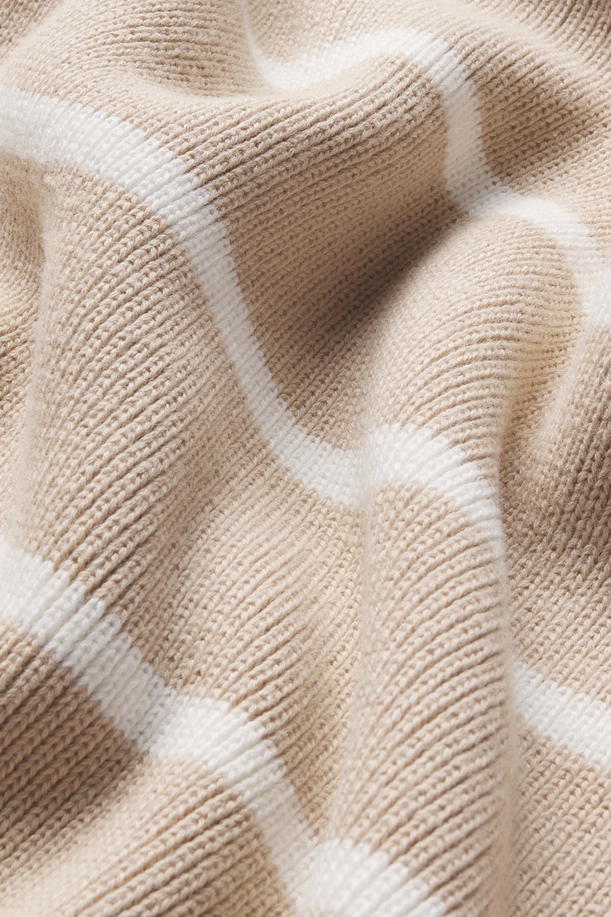 Madeline Cotton Sweater in Driftwood Ivory Stripe