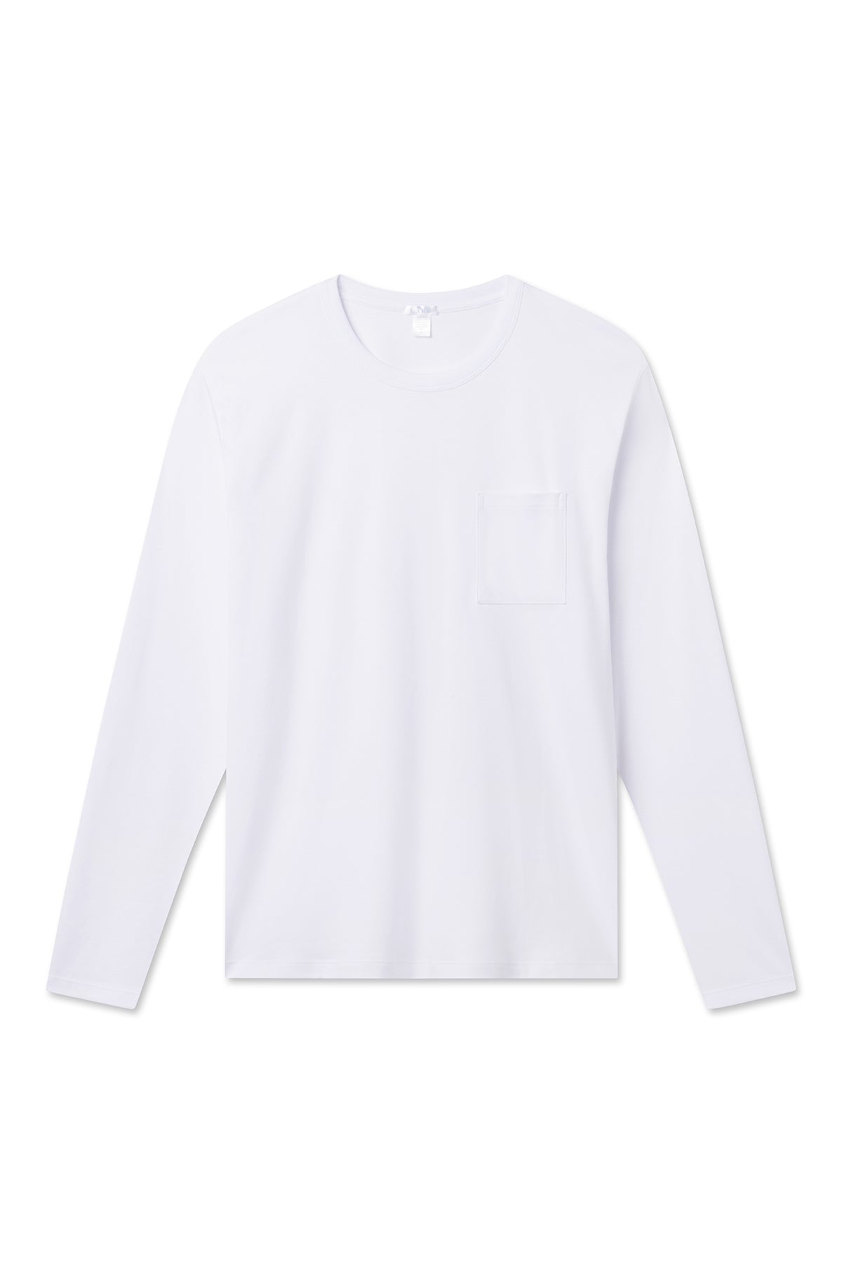 Men's Long Sleeve Pima Pocket Tee in White