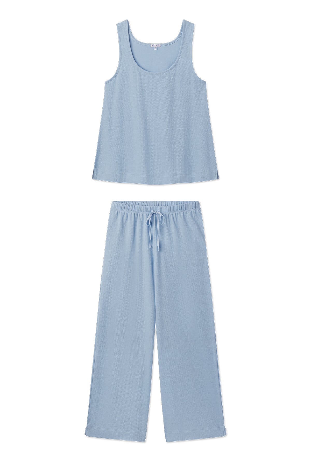 Pointelle Pajama Pants Set in French Blue Solid