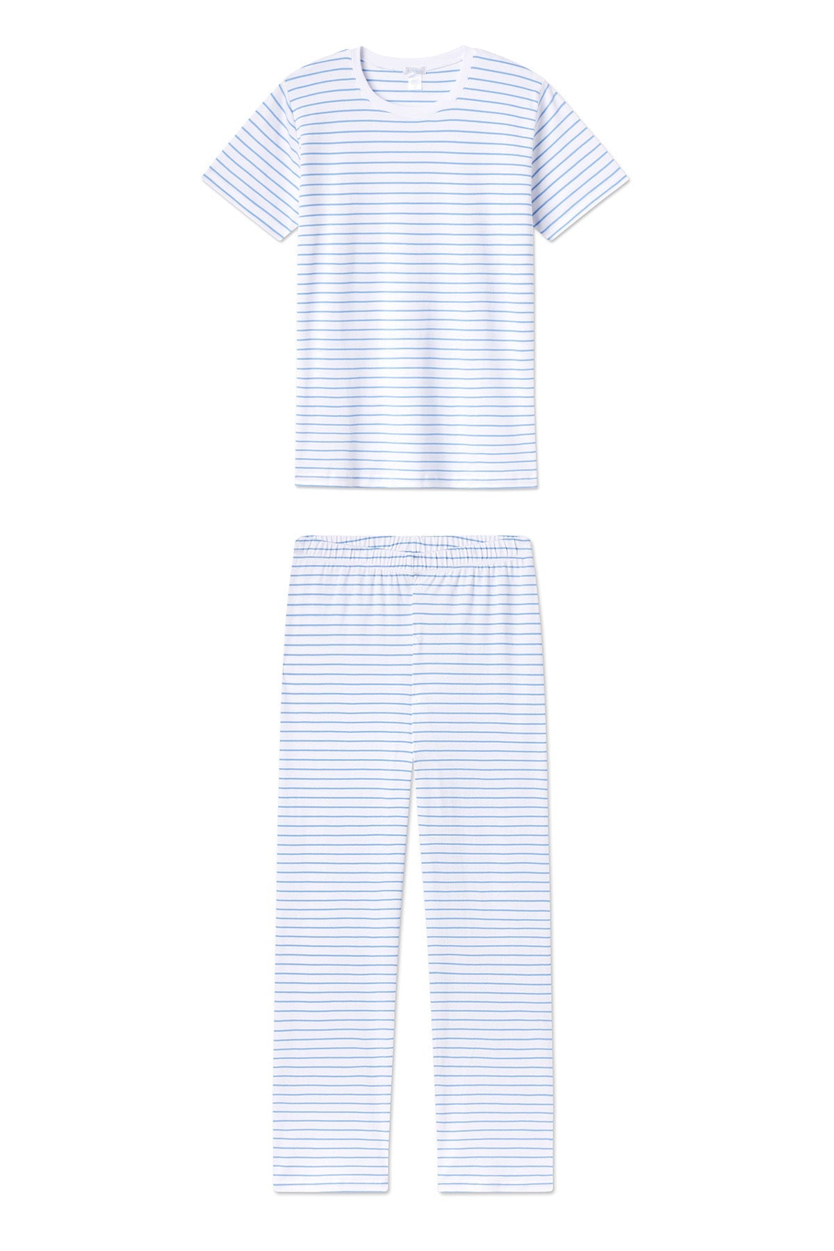 Pima Crew Short-Long Set in Baltic Blue