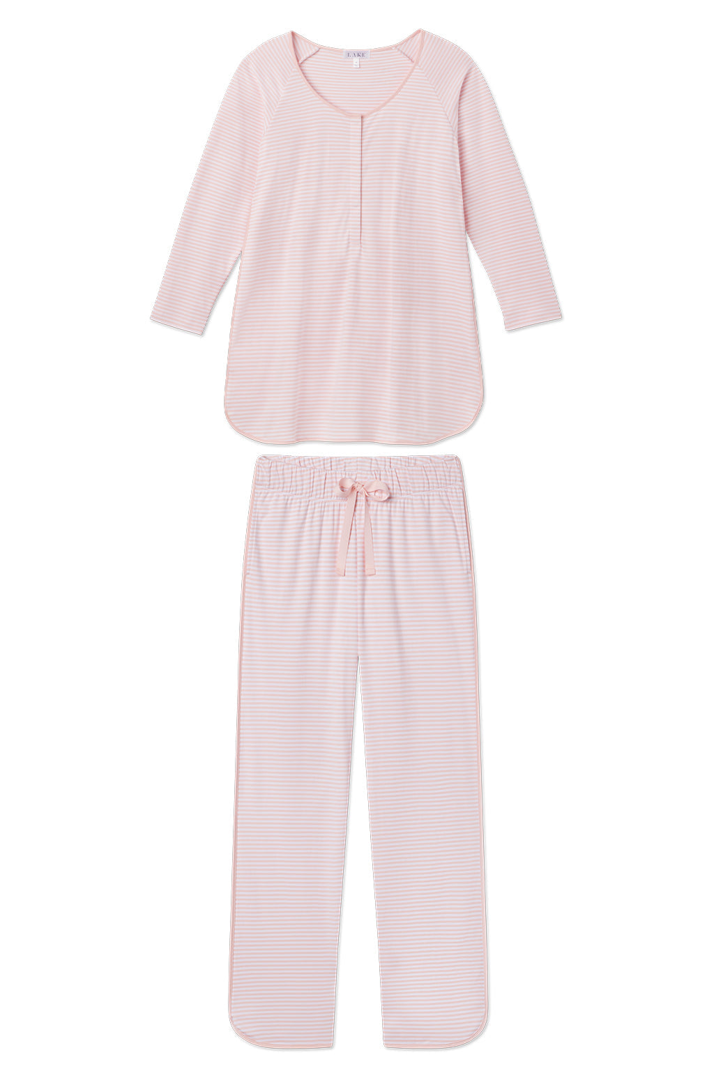 Pima Maternity Long-Long Set in English Rose Stripe