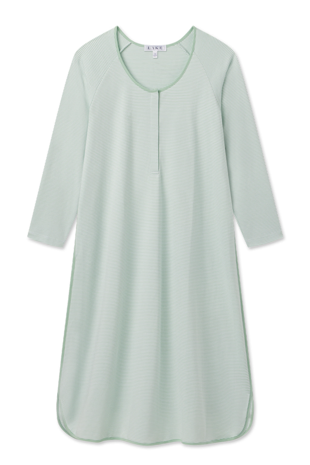 Pima Maternity Long Sleeve Nightgown in Parisian Green