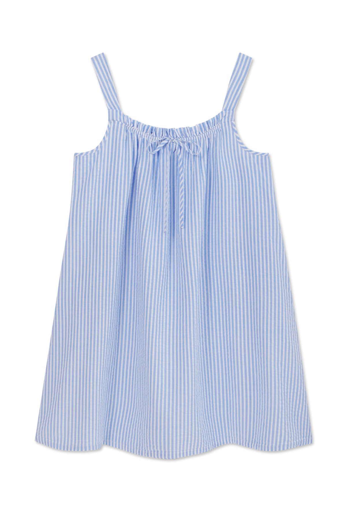 Alice Nightgown in Blue Seersucker