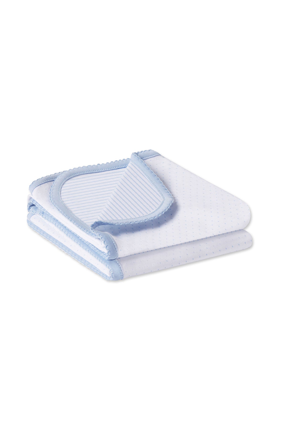 Reversible Baby Blanket in French Blue Multi