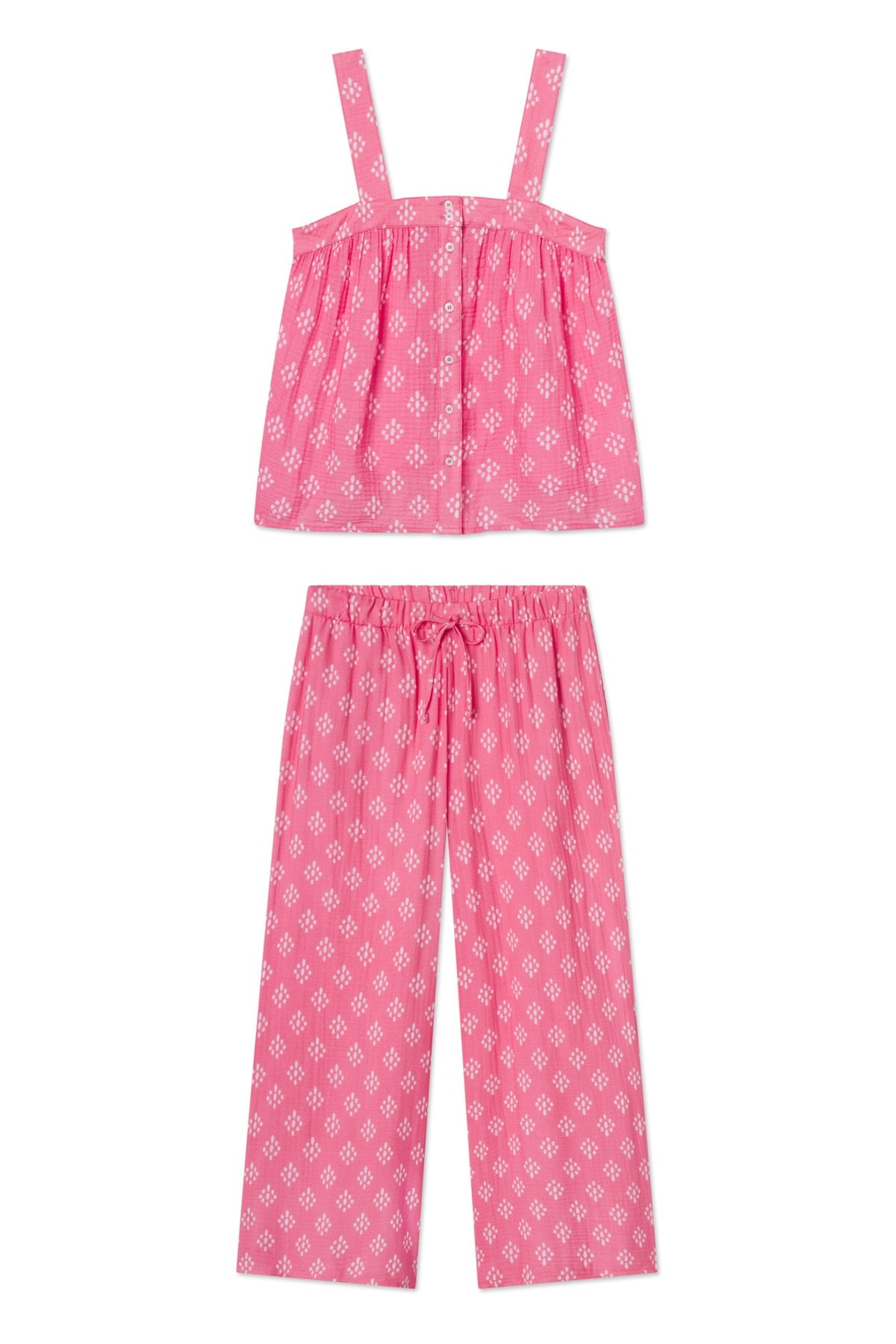 Hamptons Pants Set in Sunkissed Coral Ikat