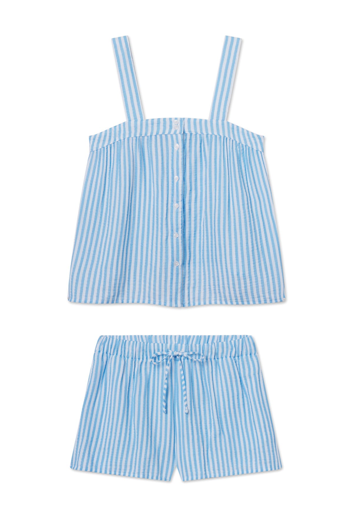 Hamptons Shorts Set in Sail Blue Awning Stripe