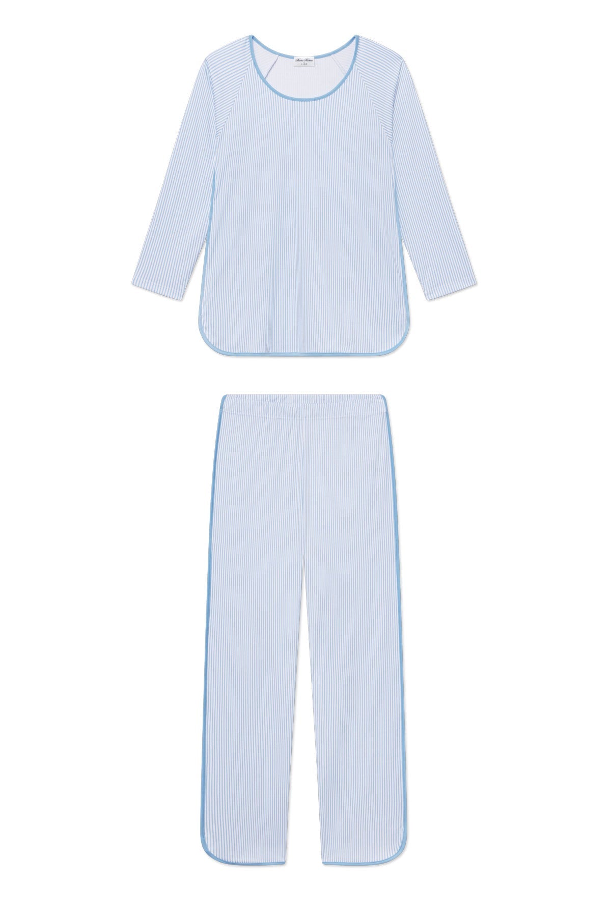 Pima Long-Long Set in Classic Blue Oxford Print