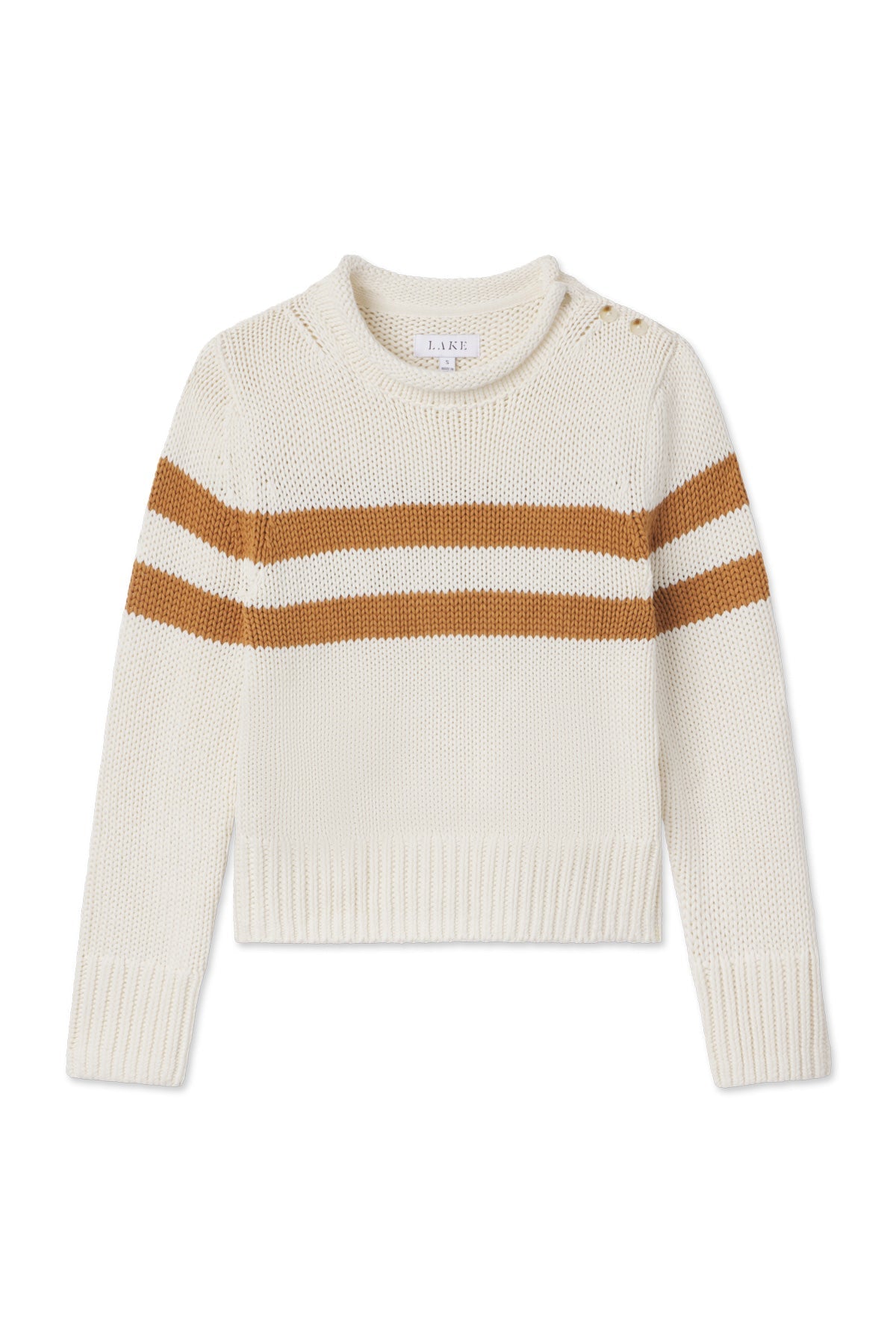 Jane Cotton Sweater in Cognac Double Stripe