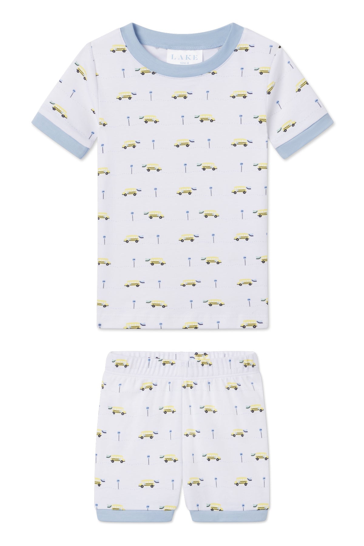 Kids Shorts Set in Morning Light School Buses