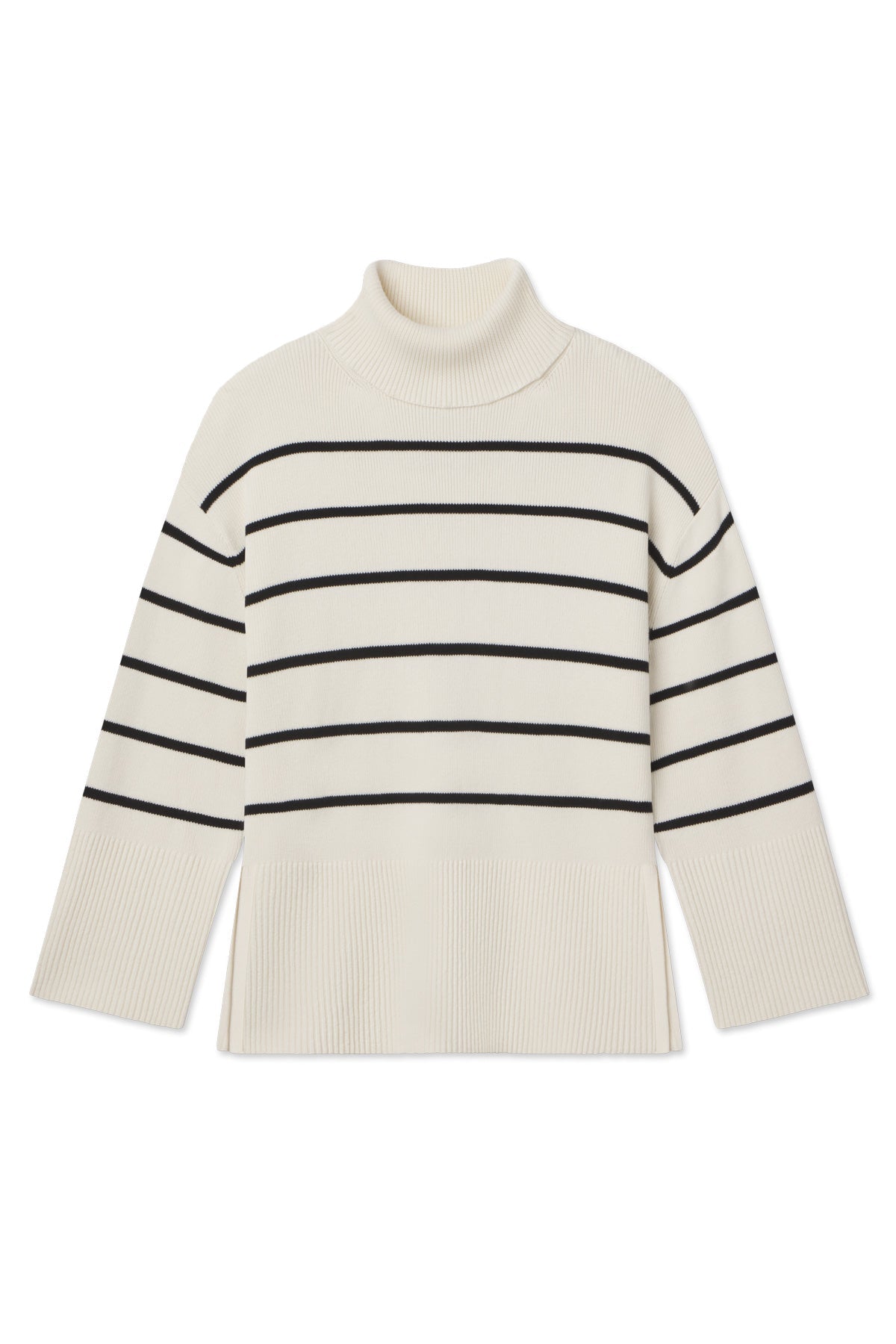 Madeline Sweater in Ivory Black Stripe