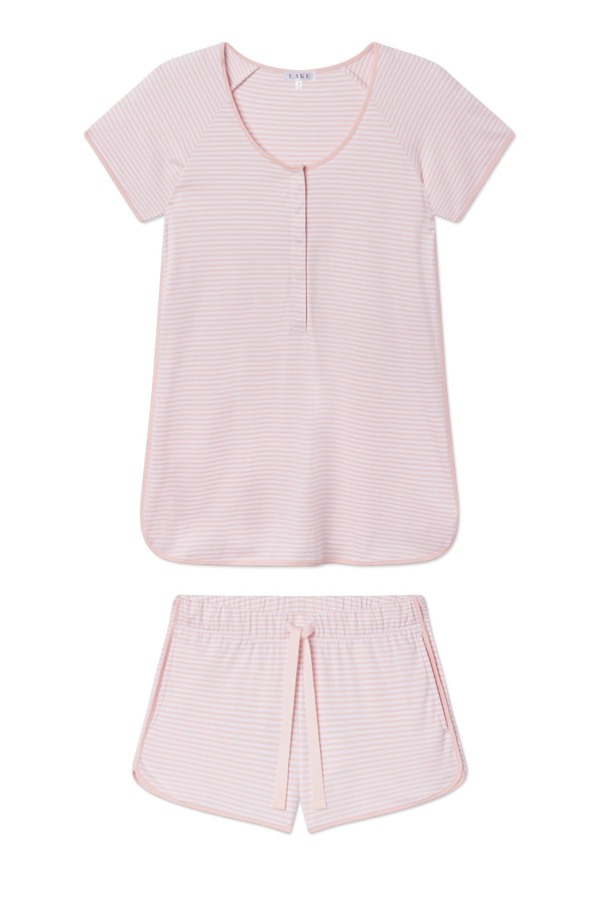 Pima Maternity Shorts Set in English Rose Stripe