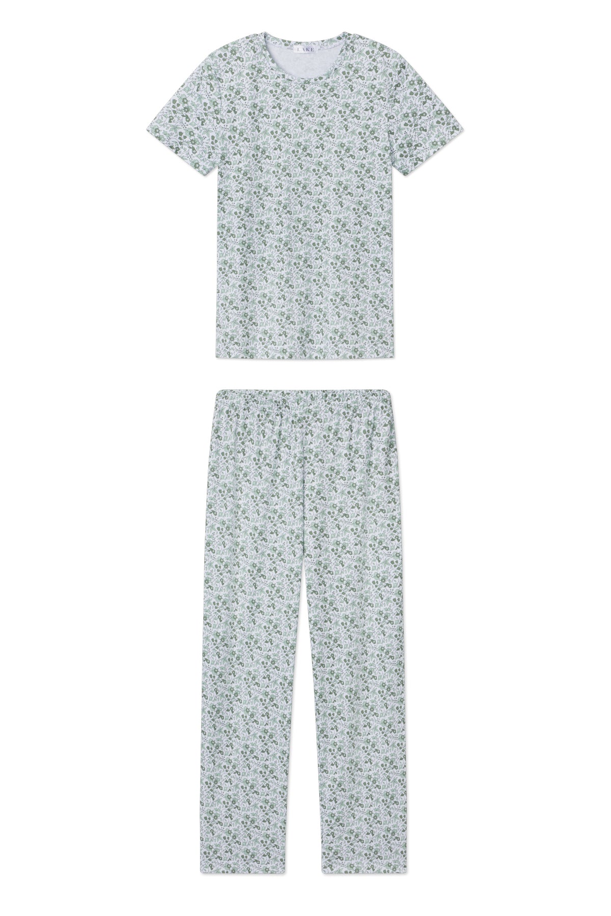 Pima Crew Short-Long Set in Topiary Garden Floral