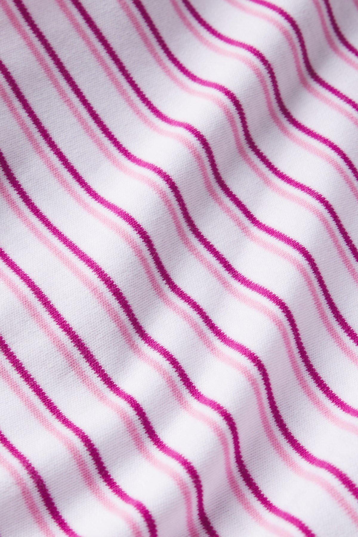 Pima Crew Long-Long Set in Dahlia Double Stripe