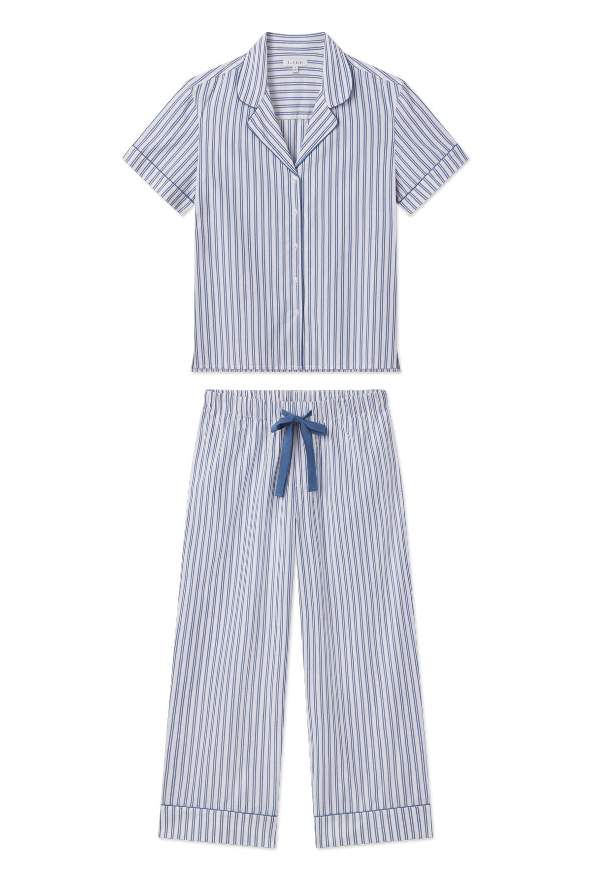 Poplin Chloe Pajama Set in Seaport Shoreline Stripe