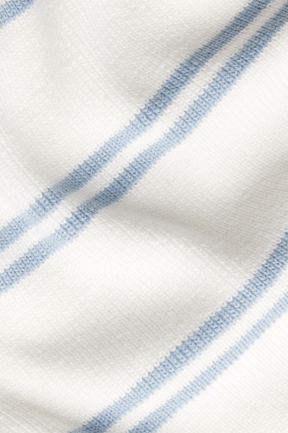 Nora Cotton Cardigan in Ivory Dusty Blue Stripe
