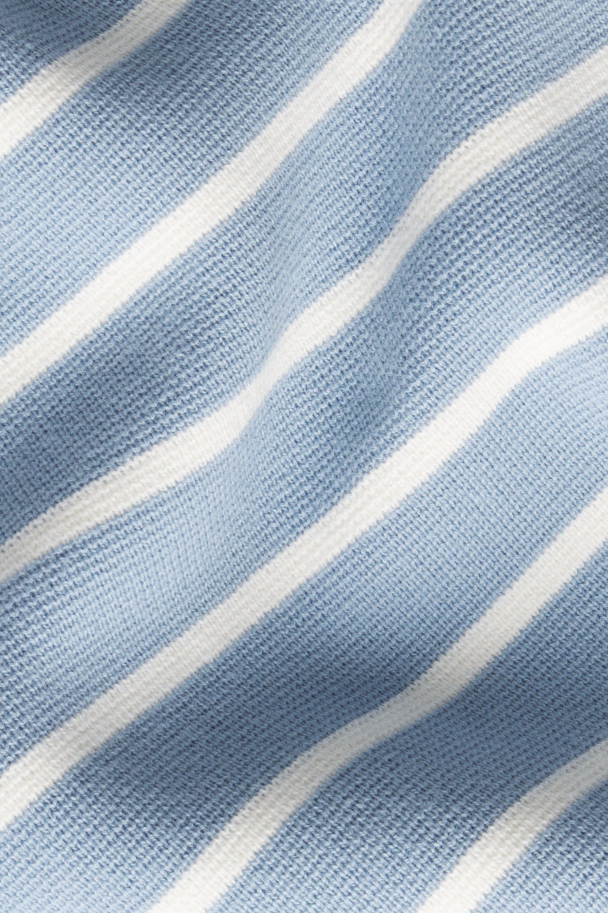 Lydia Cotton Sweater in Dusty Blue Ivory Stripe