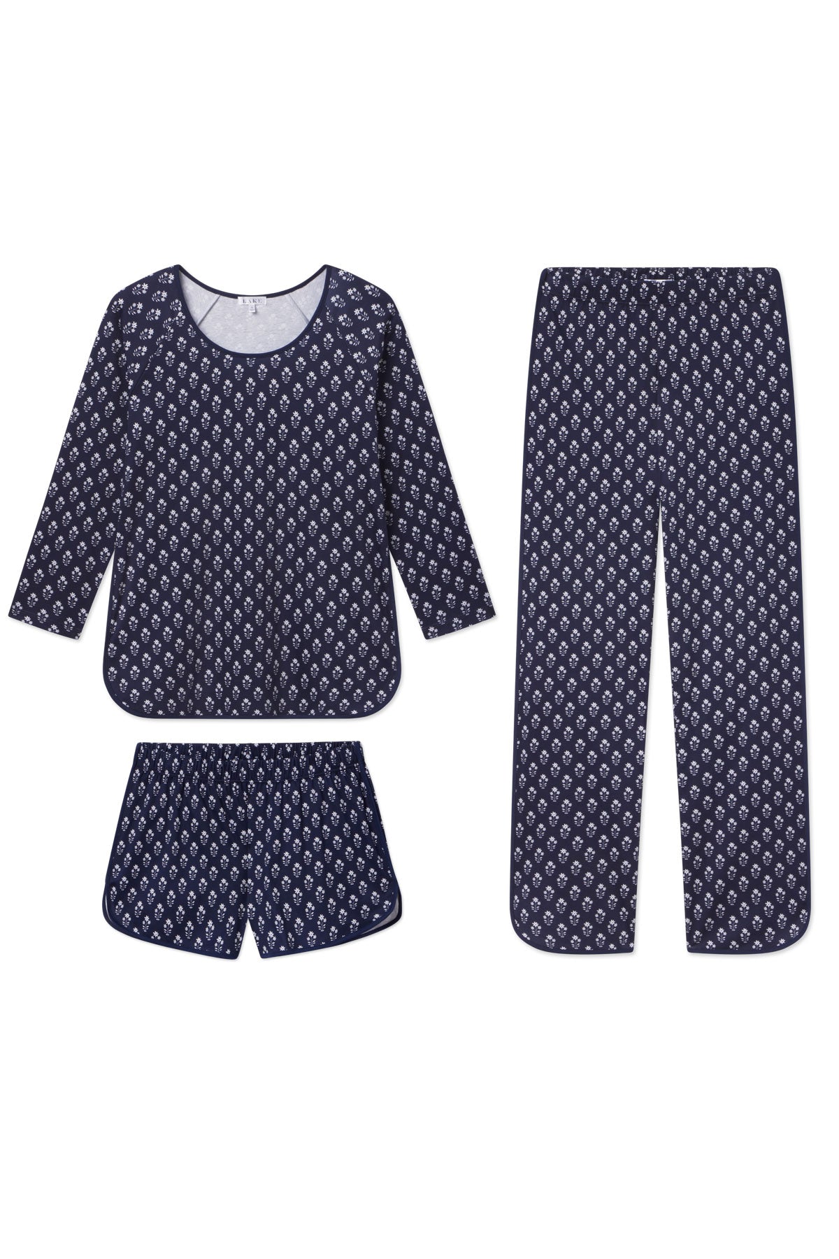 Pima Long Sleeve Bundle in English Navy Posy