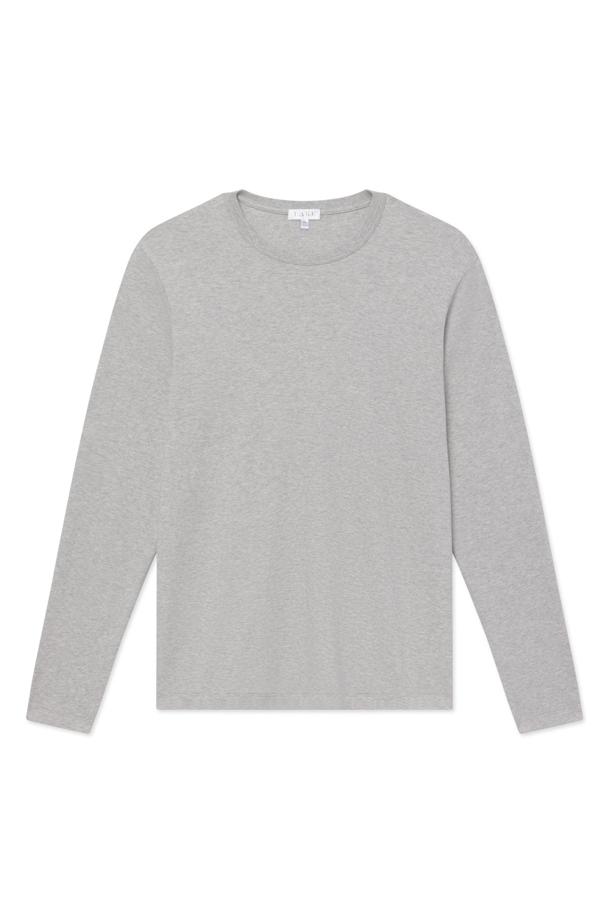 Men's Pima Crewneck Long Sleeve Tee in Heather Gray