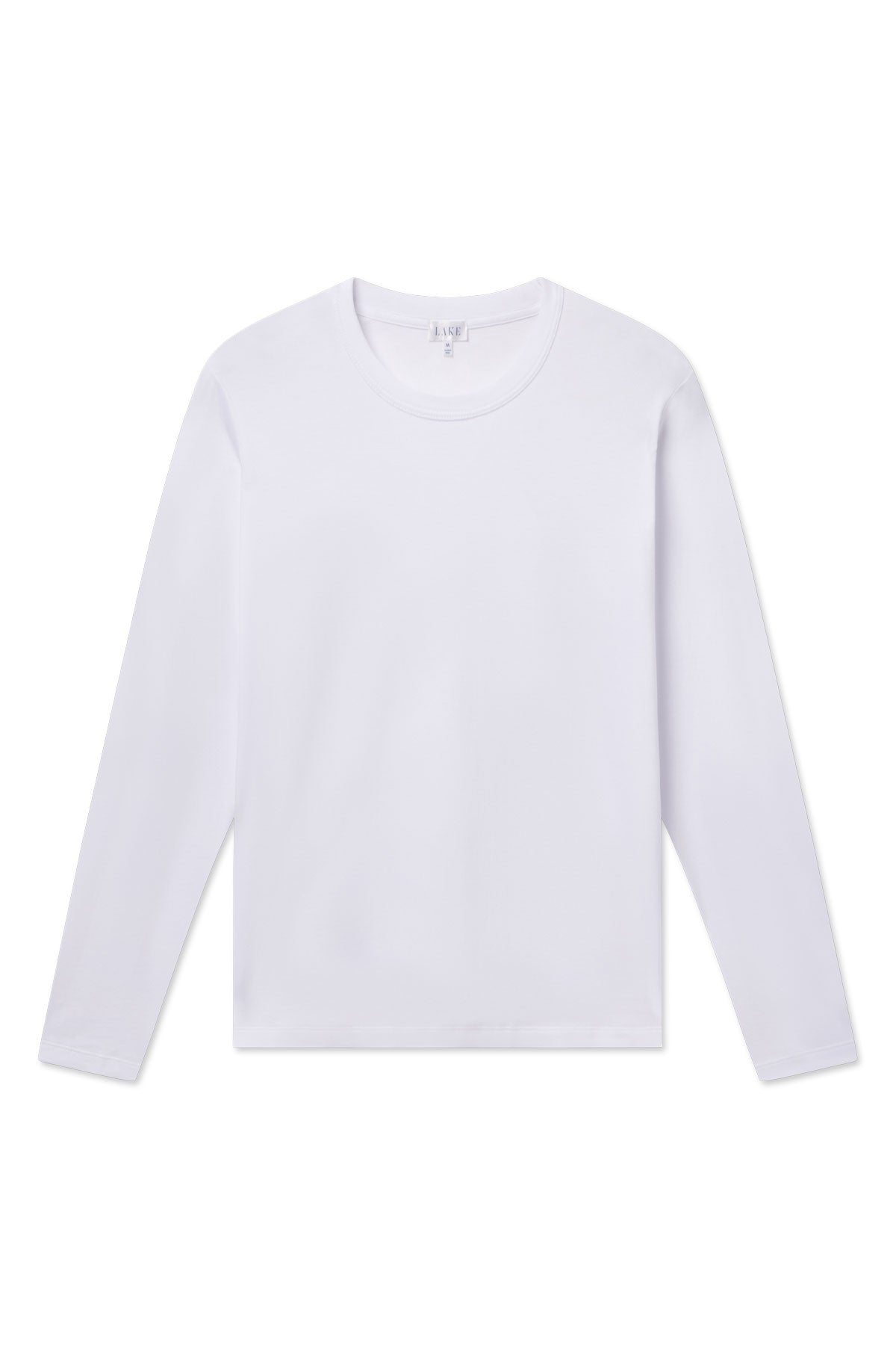 Men's Pima Crewneck Long Sleeve Tee in Soft White