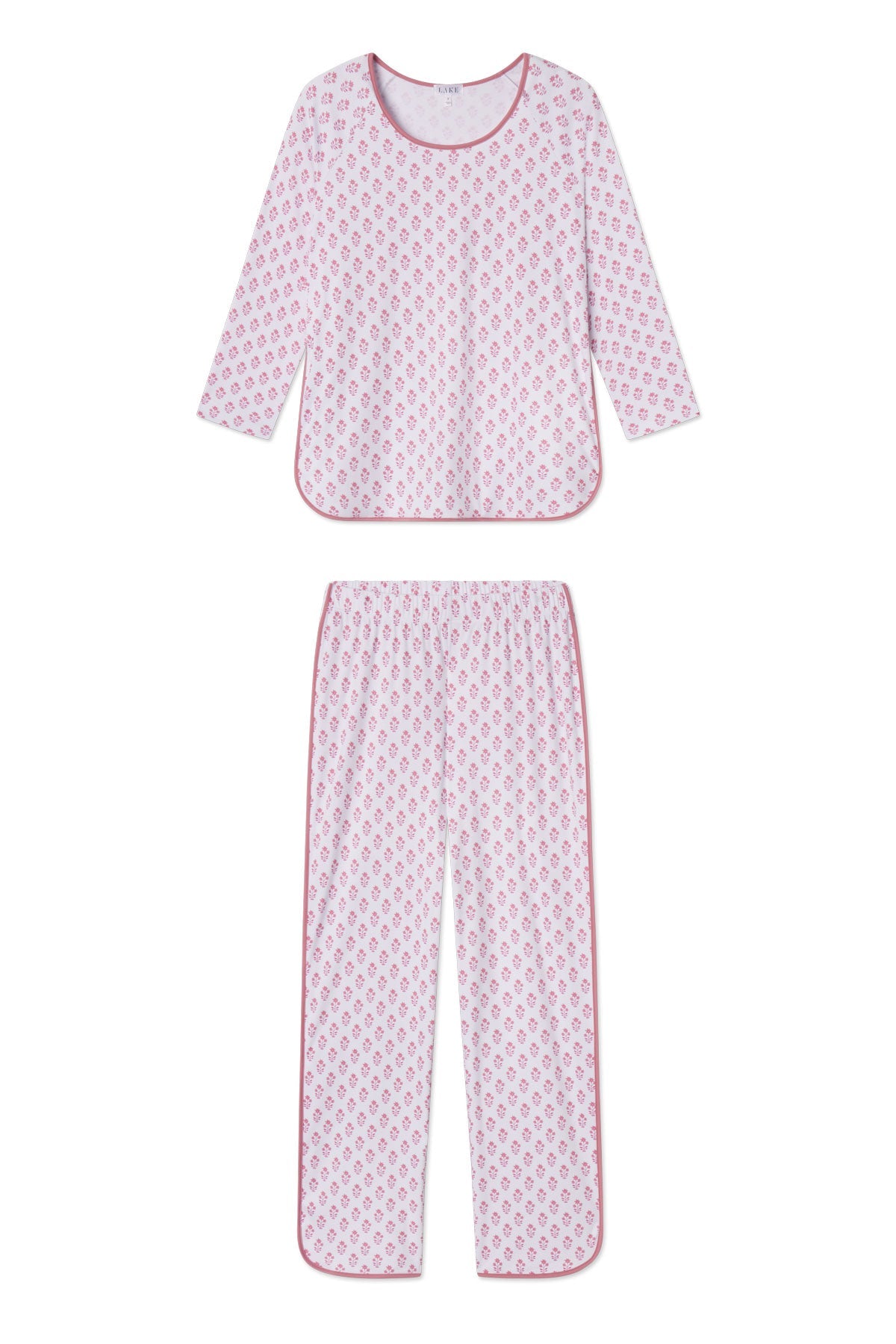 Pima Long-Long Set in Light Camellia Posy