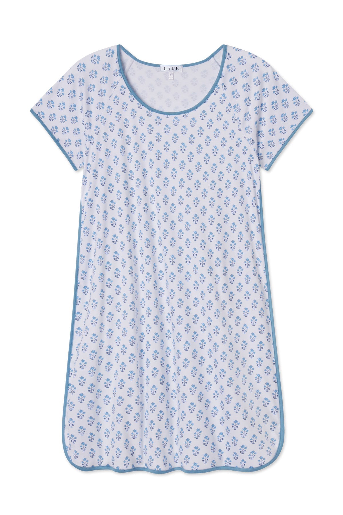 Pima Nightgown in Serene Blue Posy