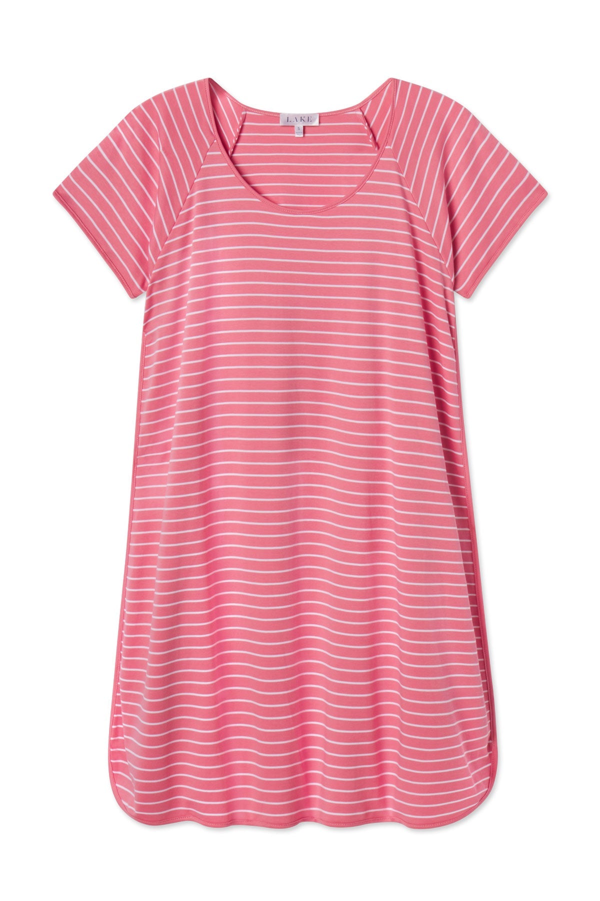 Pima Nightgown in Sunkissed Coral Rowing Stripe