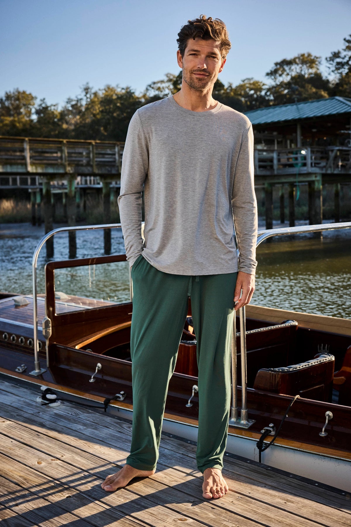 Men's Bamboo Lounge Pants in English Ivy