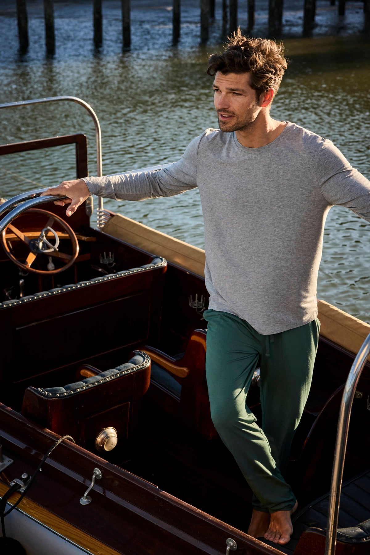 Men's Bamboo Lounge Pants in English Ivy