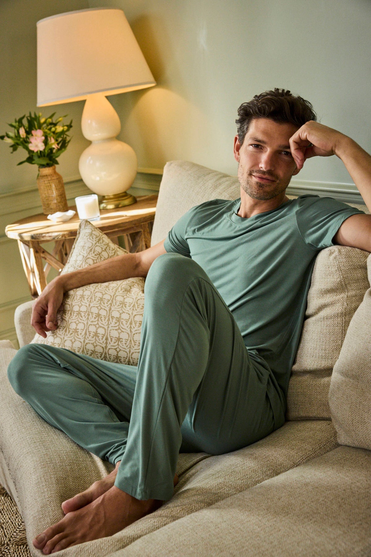 Men's Bamboo Lounge Set in Fairway Green
