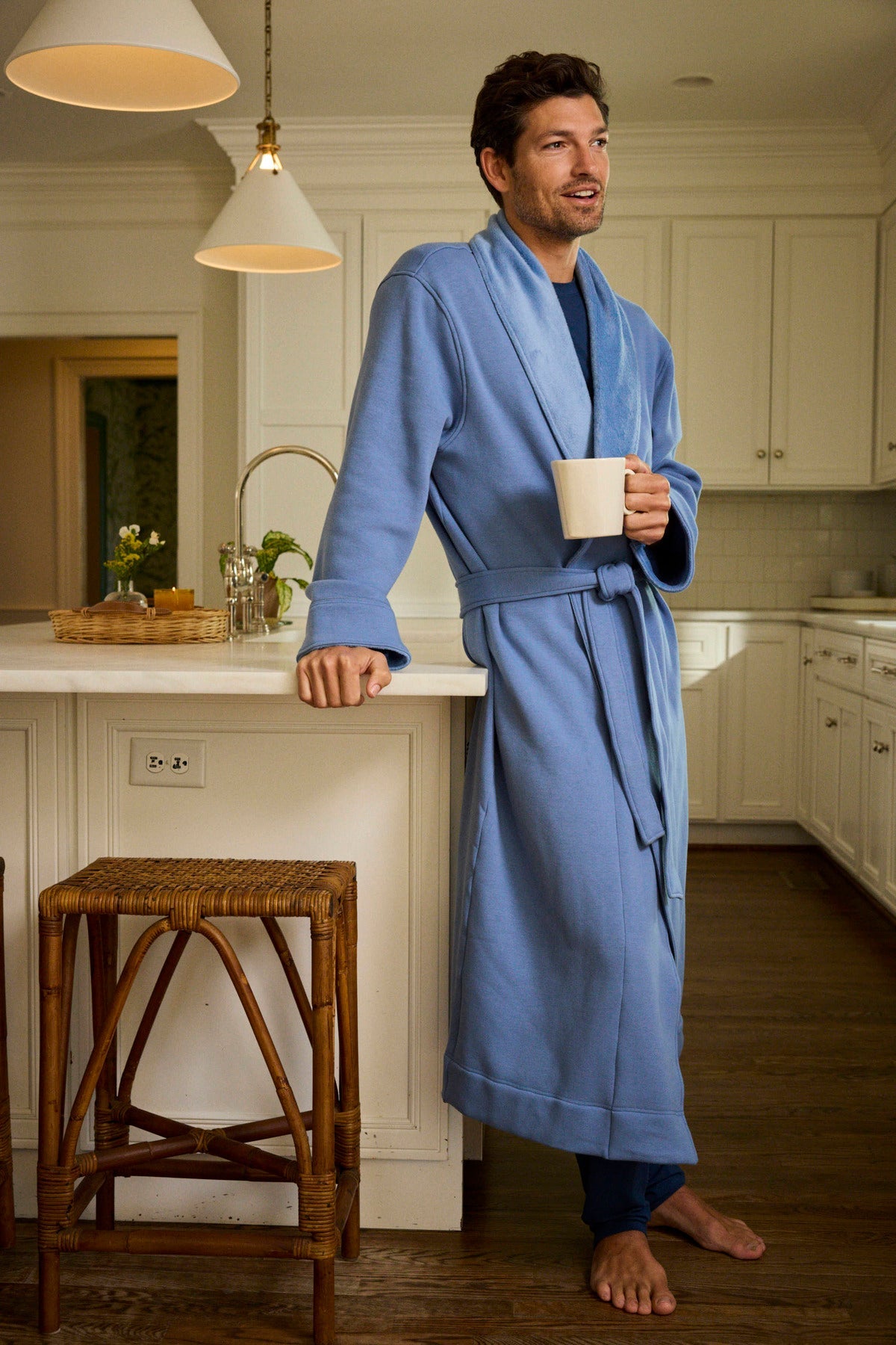 Men's Cozy Robe in Mystic Blue
