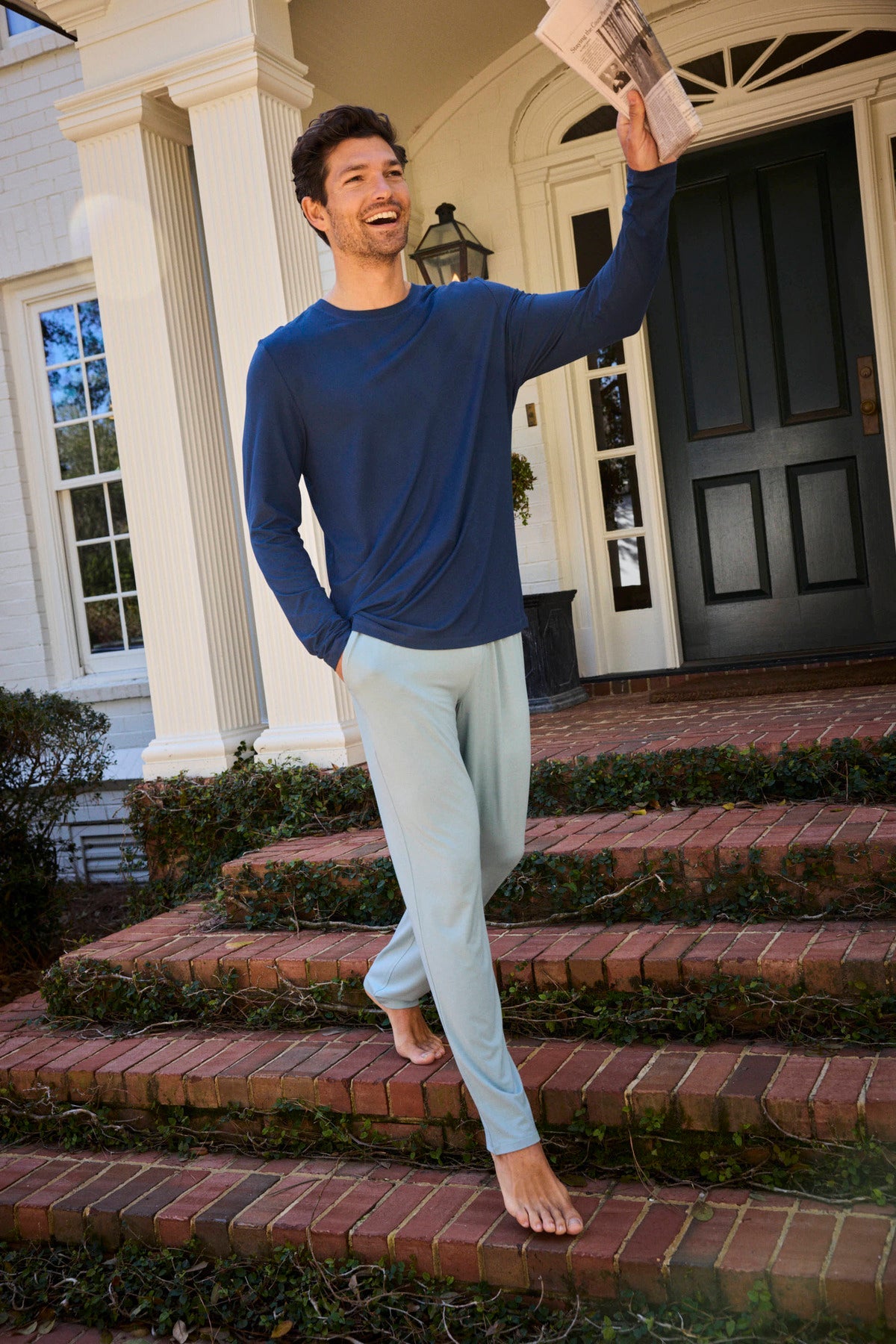 Men's Bamboo Lounge Pants in Stone Blue
