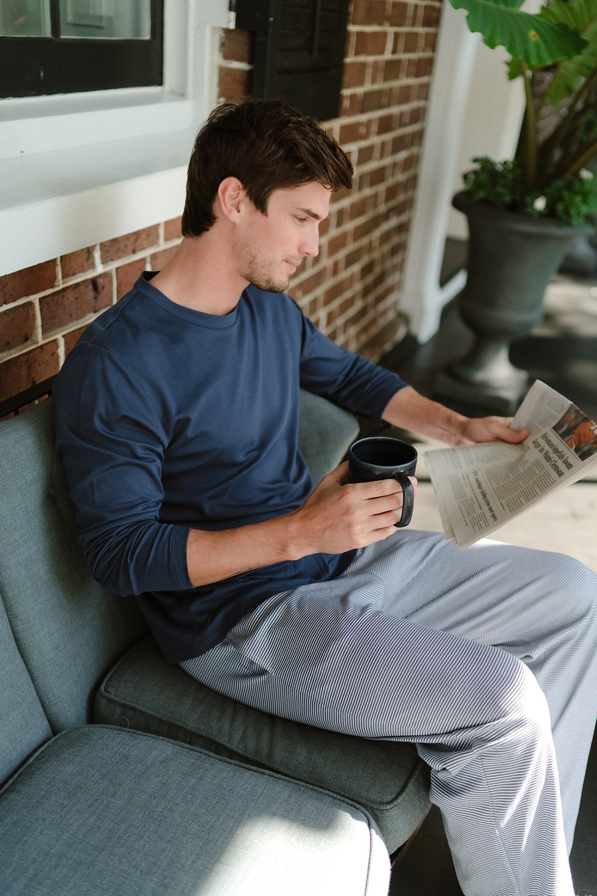 Men's Pima Pajama Pants in True Navy