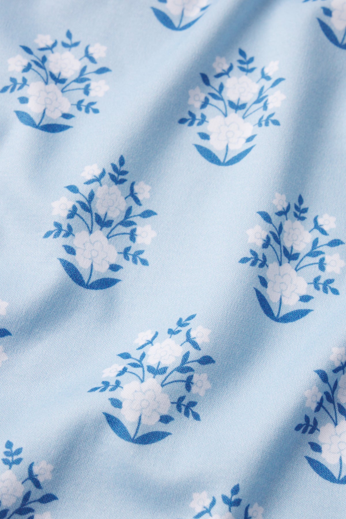 Pima Maternity Nightgown in French Blue Cottage Floral