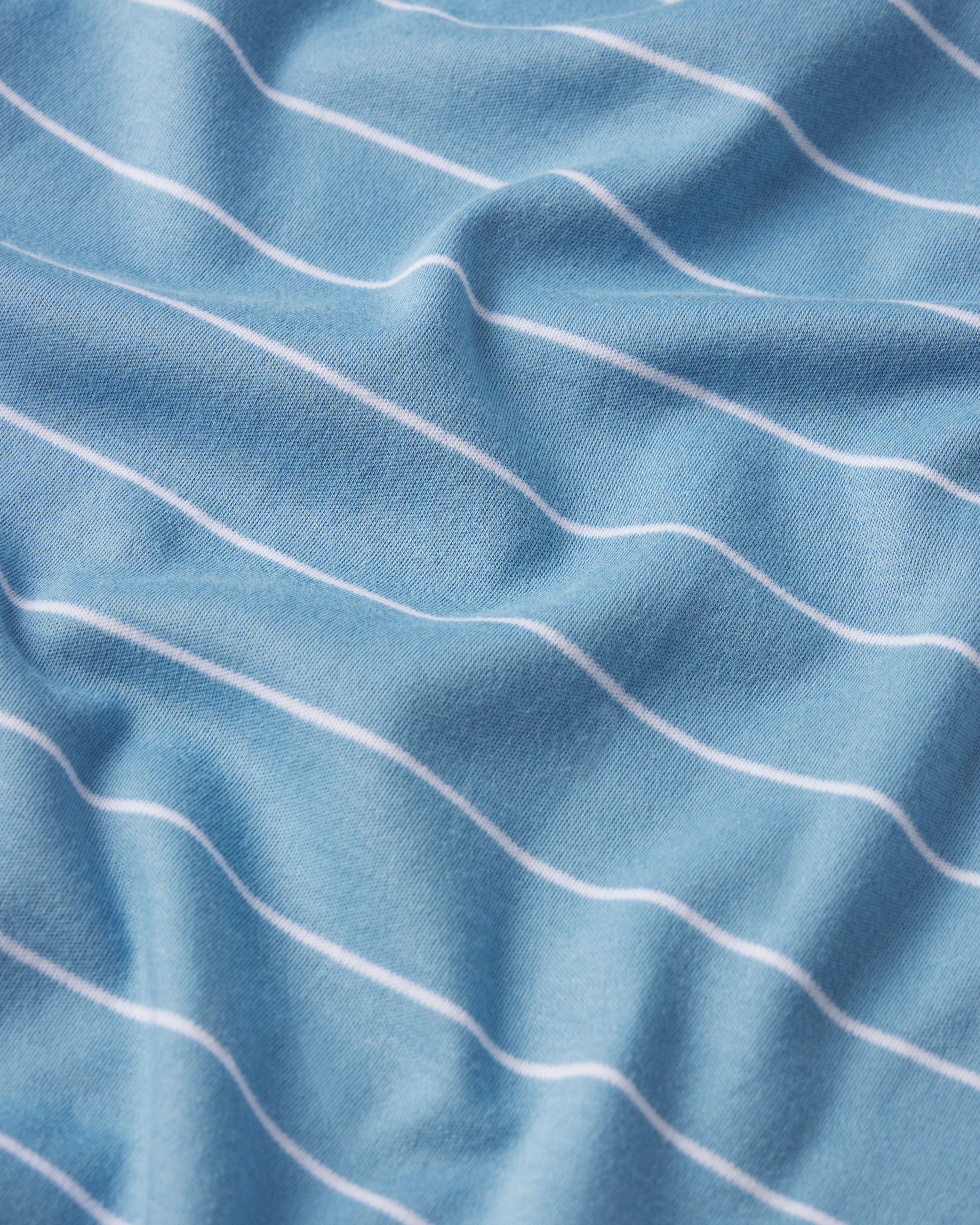 Pima Ruffle Nightgown in Serene Blue Boating Stripe