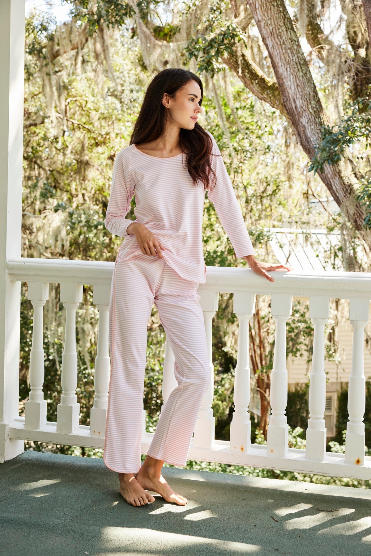 Pima Long Sleeve Bundle in English Rose Stripe