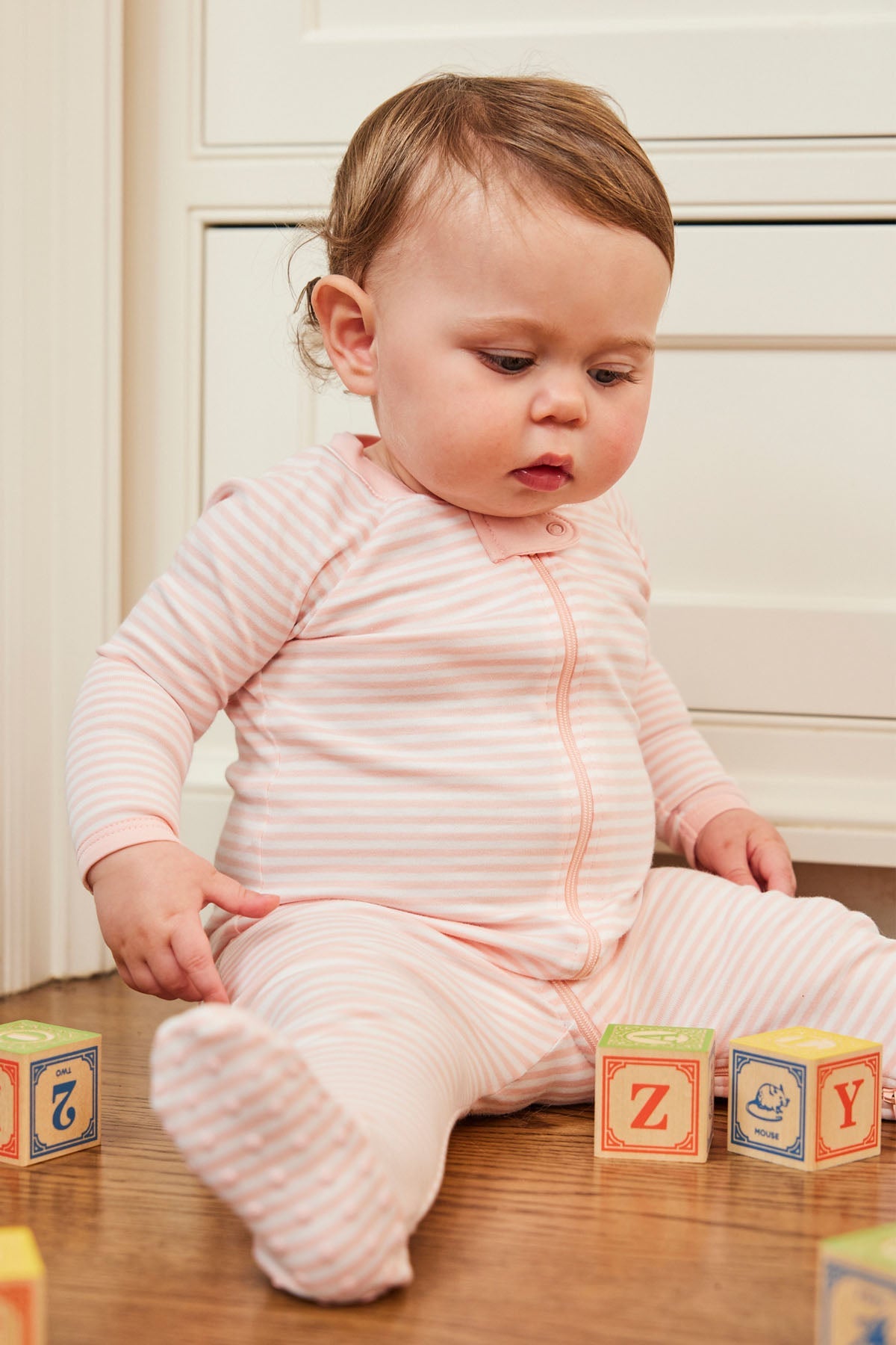 Baby Sleeper in English Rose Stripe